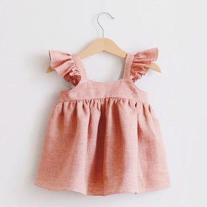 Linen Baby Dresses Summer Girls Clothes Princess Dress 1st Birthday Party Dress For Girl Cute Infant toddler Girls Clothing