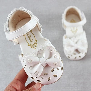 Newest Summer Kids Shoes 2020 Fashion Leathers Sweet Children Sandals For Girls Toddler Baby Breathable Hoolow Out Bow Shoes