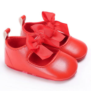 WONBO 0-18M Toddler Baby Girl Soft PU Princess Shoes Bow Bandage Infant Prewalker New Born Baby Shoes