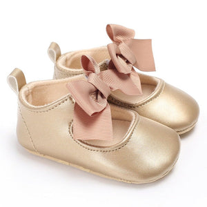 WONBO 0-18M Toddler Baby Girl Soft PU Princess Shoes Bow Bandage Infant Prewalker New Born Baby Shoes