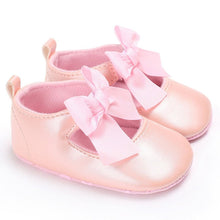 Carregar imagem no visualizador da galeria, WONBO 0-18M Toddler Baby Girl Soft PU Princess Shoes Bow Bandage Infant Prewalker New Born Baby Shoes
