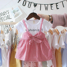 Carregar imagem no visualizador da galeria, Summer Baby Girl Clothing 0-3Y Casual Toddler Newborn Baby Girls Dress Plaid Fake Two Piece Party Birthday Dress For Girls
