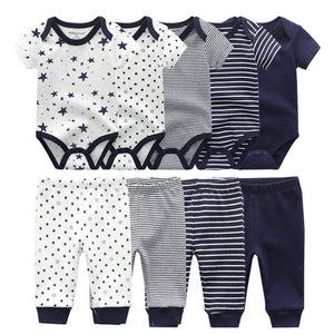 Solid Bodysuits+Pants Baby Boy Clothes Clothing Sets 0-12M Baby Boy Girl Clothes Unisex Newborn Baby Cotton Roupa de bebe