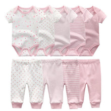 Carregar imagem no visualizador da galeria, Solid Bodysuits+Pants Baby Boy Clothes Clothing Sets 0-12M Baby Boy Girl Clothes Unisex Newborn Baby Cotton Roupa de bebe
