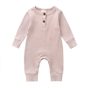 2019 Baby Spring Autumn Clothing Newborn Infant Baby Boy Girl Cotton Romper Knitted Ribbed Jumpsuit Solid Clothes Warm Outfit