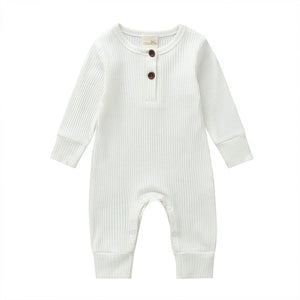 2019 Baby Spring Autumn Clothing Newborn Infant Baby Boy Girl Cotton Romper Knitted Ribbed Jumpsuit Solid Clothes Warm Outfit