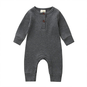 2019 Baby Spring Autumn Clothing Newborn Infant Baby Boy Girl Cotton Romper Knitted Ribbed Jumpsuit Solid Clothes Warm Outfit