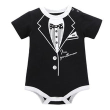 Carregar imagem no visualizador da galeria, Newborn Baby Clothing Summer Gentleman Rompers 0-12M Infnat Boys Cotton Jumpsuit Male Bebe Body Clothes Tie Print Short Sleeve
