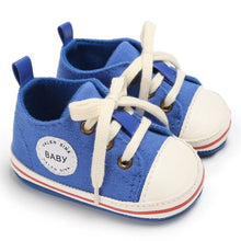 Carregar imagem no visualizador da galeria, Newborn Baby Shoes 2018 Infant first walkers Tollder Canvas Shoes Lace-up Baby Girls Sneaker Prewalker 0-18M
