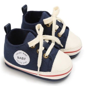 Newborn Baby Shoes 2018 Infant first walkers Tollder Canvas Shoes Lace-up Baby Girls Sneaker Prewalker 0-18M