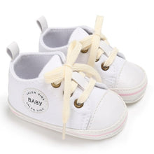 Carregar imagem no visualizador da galeria, Newborn Baby Shoes 2018 Infant first walkers Tollder Canvas Shoes Lace-up Baby Girls Sneaker Prewalker 0-18M
