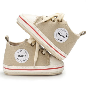 Newborn Baby Shoes 2018 Infant first walkers Tollder Canvas Shoes Lace-up Baby Girls Sneaker Prewalker 0-18M