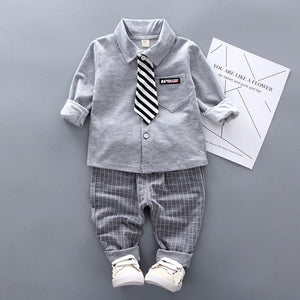 Autumn Infant Clothing Suit Baby Boys Clothes Formal Party Newborn Baby Boy Clothing Sets Tie Shirt + Pants Outfits Set 0-4 Year