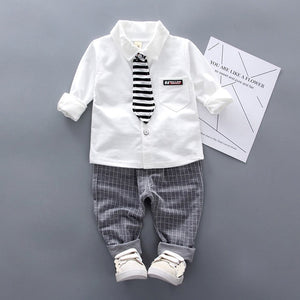 Autumn Infant Clothing Suit Baby Boys Clothes Formal Party Newborn Baby Boy Clothing Sets Tie Shirt + Pants Outfits Set 0-4 Year