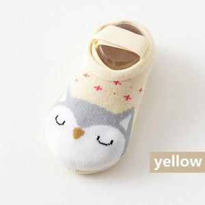 1 Pair Fashion Baby Girls Boys Cute Cartoon Non-slip Cotton Toddler Floor Socks Animal pattern First Walker Shoes for Newborns