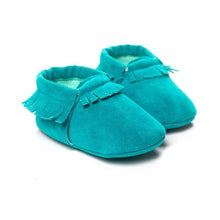 Cargar imagen en el visor de la galería, 13 COLORS PU Suede Leather Newborn Baby Boy Girl Baby Moccasins Moccs Shoes Bebe Fringe Soft Soled Non-slip Footwear Crib Shoes
