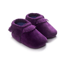 Cargar imagen en el visor de la galería, 13 COLORS PU Suede Leather Newborn Baby Boy Girl Baby Moccasins Moccs Shoes Bebe Fringe Soft Soled Non-slip Footwear Crib Shoes
