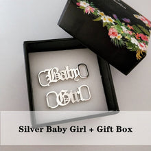 Carregar imagem no visualizador da galeria, Old English Letter Baby Girl Buckie Fashion Bijoux Femme  Stainless Steel Shoe-buckle Punk Shoe Accessories Women Men BFF Gift
