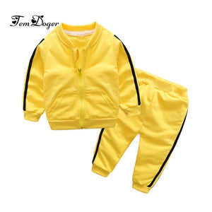 Tem Doger Baby Boys Girls Clothing Sets Autumn Infant Cotton Sports Suits Zipper Jackets+Pants 2PCS Newborn Boy Bebes Tracksuit