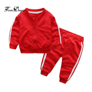 Tem Doger Baby Boys Girls Clothing Sets Autumn Infant Cotton Sports Suits Zipper Jackets+Pants 2PCS Newborn Boy Bebes Tracksuit