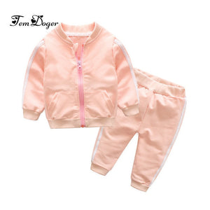 Tem Doger Baby Boys Girls Clothing Sets Autumn Infant Cotton Sports Suits Zipper Jackets+Pants 2PCS Newborn Boy Bebes Tracksuit