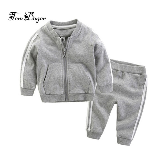 Tem Doger Baby Boys Girls Clothing Sets Autumn Infant Cotton Sports Suits Zipper Jackets+Pants 2PCS Newborn Boy Bebes Tracksuit