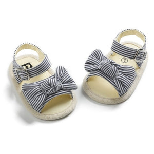 Soft Sole PU Baby girls Canvas bow First Walkers Shoes Fashion summer Prewalkers First walker toddler moccasins