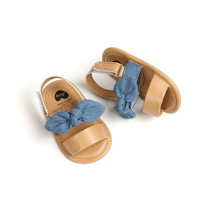 Soft Sole PU Baby girls Canvas bow First Walkers Shoes Fashion summer Prewalkers First walker toddler moccasins