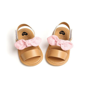 Soft Sole PU Baby girls Canvas bow First Walkers Shoes Fashion summer Prewalkers First walker toddler moccasins