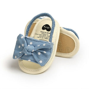 Soft Sole PU Baby girls Canvas bow First Walkers Shoes Fashion summer Prewalkers First walker toddler moccasins