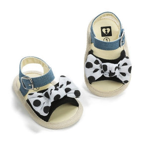 Soft Sole PU Baby girls Canvas bow First Walkers Shoes Fashion summer Prewalkers First walker toddler moccasins