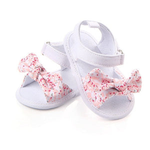 Soft Sole PU Baby girls Canvas bow First Walkers Shoes Fashion summer Prewalkers First walker toddler moccasins