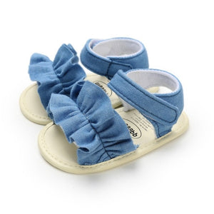 Soft Sole PU Baby girls Canvas bow First Walkers Shoes Fashion summer Prewalkers First walker toddler moccasins