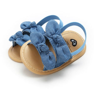 Soft Sole PU Baby girls Canvas bow First Walkers Shoes Fashion summer Prewalkers First walker toddler moccasins