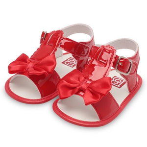 Soft Sole PU Baby girls Canvas bow First Walkers Shoes Fashion summer Prewalkers First walker toddler moccasins