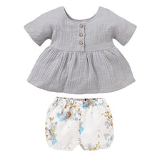 Cargar imagen en el visor de la galería, Emmababy Newly Summer Infant Baby Girl Newborn Cotton Linen Outfit Set Fashion Little Girls Button Top+Shorts Dropship
