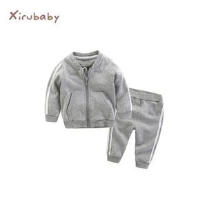 2018 autumn fashion baby girl clothes cotton long sleeve solid zipper jacket+pants 2pcs bebes tracksuit baby boy clothing set