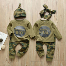 Carregar imagem no visualizador da galeria, Newborn Baby Boys Girls Clothes Daddy/Mummy Letter 3Pcs Outfits Set Long Sleeve T-shirt+Pants Infant Toddler Clothing Suit
