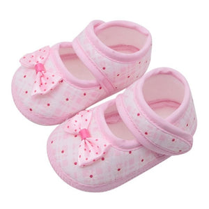 Cotton Baby Girls Shoes Infant First Walkers Toddler Girls Kid Bowknot Soft Anti-Slip Crib Shoes 0-18 Months