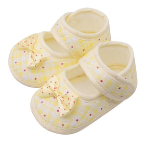 Cotton Baby Girls Shoes Infant First Walkers Toddler Girls Kid Bowknot Soft Anti-Slip Crib Shoes 0-18 Months