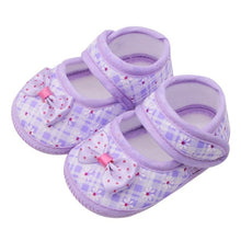 Cargar imagen en el visor de la galería, Cotton Baby Girls Shoes Infant First Walkers Toddler Girls Kid Bowknot Soft Anti-Slip Crib Shoes 0-18 Months
