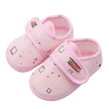 Cargar imagen en el visor de la galería, Cotton Baby Girls Shoes Infant First Walkers Toddler Girls Kid Bowknot Soft Anti-Slip Crib Shoes 0-18 Months
