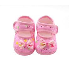 Cargar imagen en el visor de la galería, Cotton Baby Girls Shoes Infant First Walkers Toddler Girls Kid Bowknot Soft Anti-Slip Crib Shoes 0-18 Months
