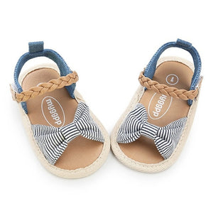 Fashion Newborn Infant Baby Girls Princess Shoes Bowknot Toddler Summer Sandals PU Non-slip Shoes 0-18M