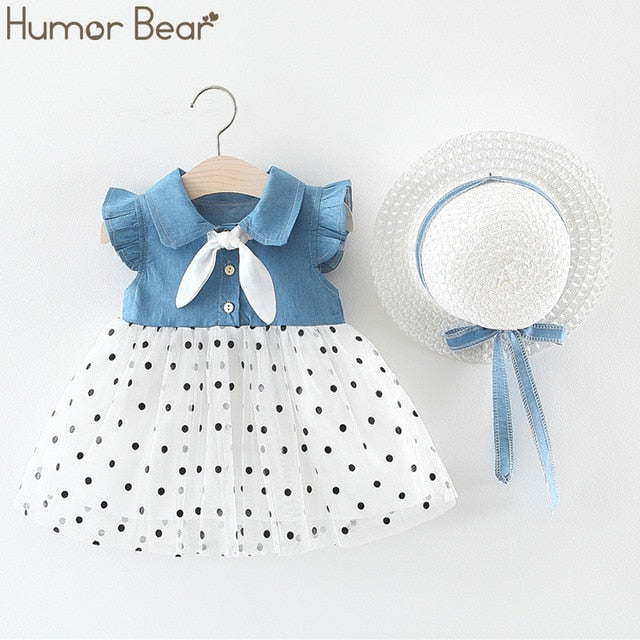 Humor Bear New Summer Baby Girl Clothes Strap Bow Vest + Floral Shorts + Fashion Hat 3Pcs Set Baby Clothing Suit Girls Clothes