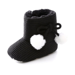 Cute Autumn Winter Infants  Shoes Baby Girl Boy Polka Dot Knitting Boots Casual Sneakers Non-slip Soft Soled Walking Shoes