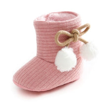 Cargar imagen en el visor de la galería, Cute Autumn Winter Infants  Shoes Baby Girl Boy Polka Dot Knitting Boots Casual Sneakers Non-slip Soft Soled Walking Shoes
