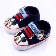 Cargar imagen en el visor de la galería, Disney 0-18M Baby Sneakers Toddler Boy First Walkers Girl Newborn Baby Shoes Boy Fashion cartoon Mickey Shoes
