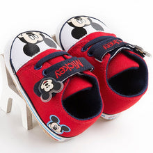 Cargar imagen en el visor de la galería, Disney 0-18M Baby Sneakers Toddler Boy First Walkers Girl Newborn Baby Shoes Boy Fashion cartoon Mickey Shoes
