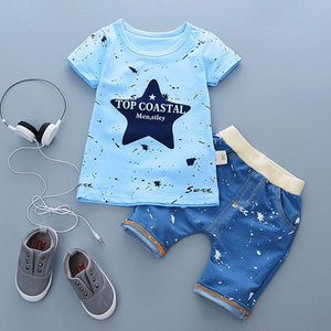 Cartoon Cotton Summer Clothing Sets for Newborn Baby Boy Infant Fashion Outerwear Clothes Suit T-shirt+Pant Suit baby Boy Cloth